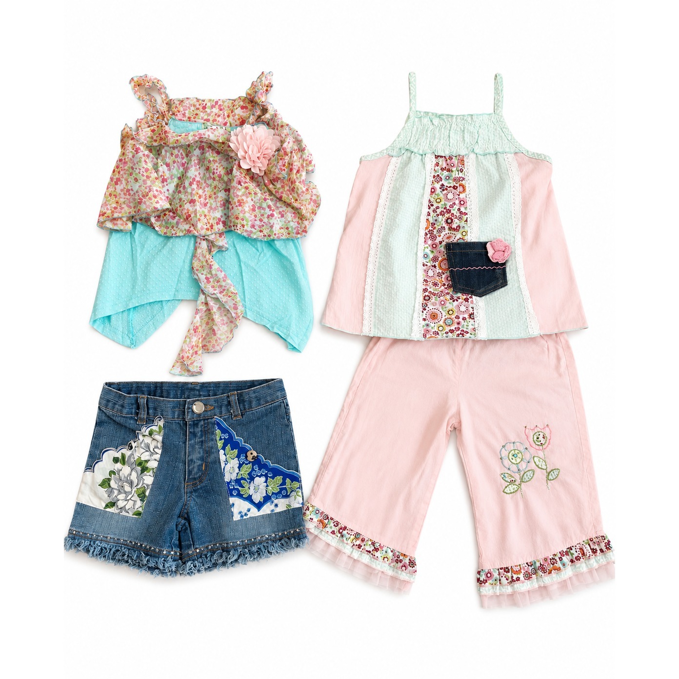New -11 Items -Girls Sz 4 Huge Boutique Summer Clothing Lot Outfits Dress Shorts — image 4 of 8
